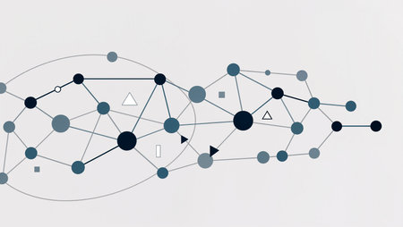 This artwork displays intricate patterns of nodes and connections in AI systems.の素材