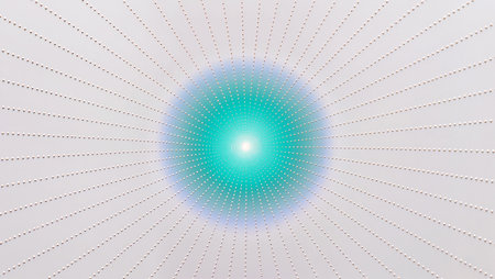 Turquoise and white swirl together in a captivating display of light.の素材