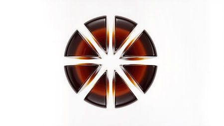 Stylish arrangement of shiny brown forms an eye-catching pattern.の素材