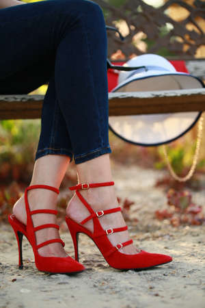 Model during fashion catalog photoの写真素材