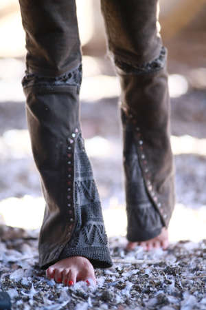 Model during fashion catalog photoの写真素材