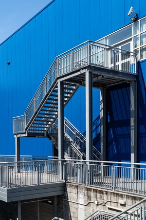 Fire escape ladder of a modern commercial buildingの写真素材