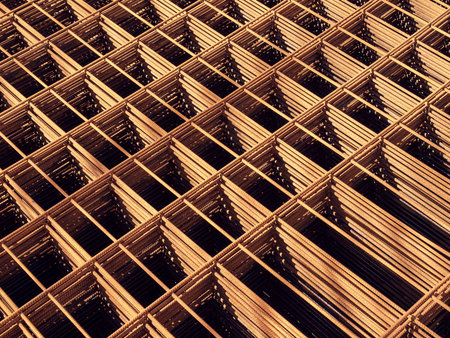 Rusty Metal armature net for building construction