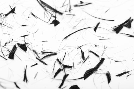 Wet hair cut off on white background
