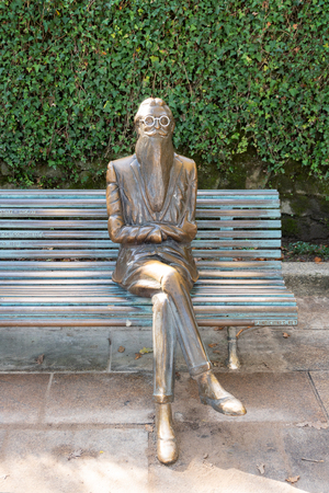Santiago de Compostela, Spain; November 24 2018: Statue of Ramon Maria del Valle Inclan in Alameda park. He was a Spanish dramatist and novelistの写真素材