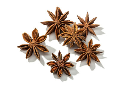 Star anise isolated on white background. Illicium verum