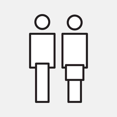 Man and woman icon flat vector stock illustration isolated sign WCのイラスト素材