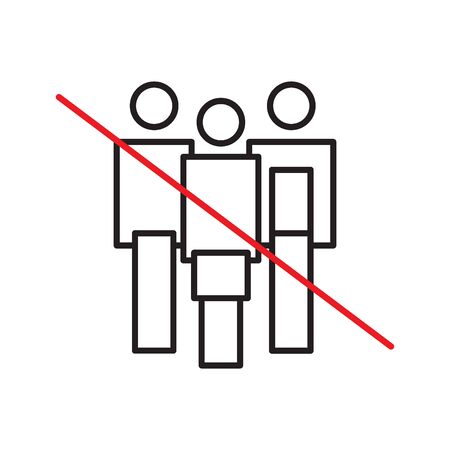 Avoid crowds sign.  Practice social distance. Flat icon  illustrationのイラスト素材
