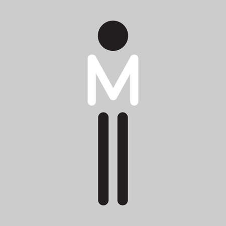 Modern male WC icon. Bathroom Sign. Flat vector illustrationのイラスト素材