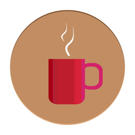 Coffee cup with smoke float up. Flat vector illustrationのイラスト素材
