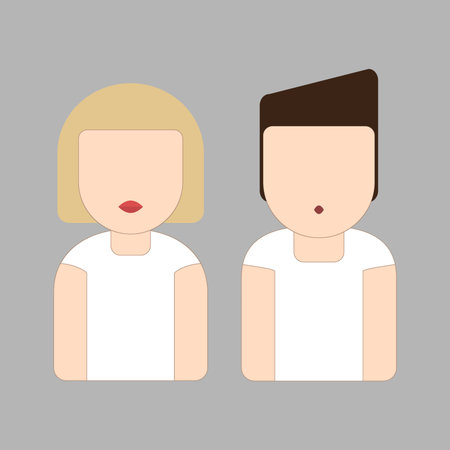 Fashion Male and female icon. Couple Young man and woman avatar. Flat vector illustration