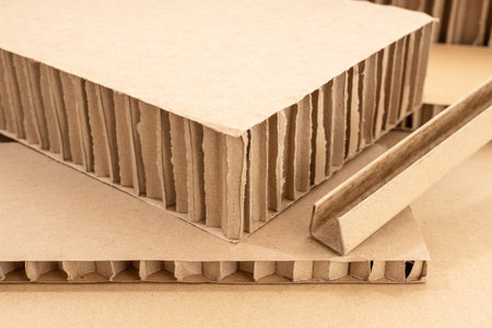 Corrugated Cardboard Background. Carton Detailの写真素材