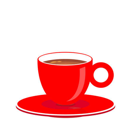 Red Coffee cup. Flat vector illustrationのイラスト素材