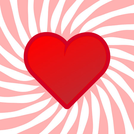 Heart shape icon on swirl white and pink background. Vector illustrationのイラスト素材