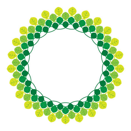 Round border frame of stylized vegetative elements. vector illustrationのイラスト素材