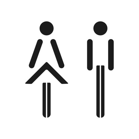 Modern male and female line icon. WC symbol. Sign Flat vector illustrationのイラスト素材