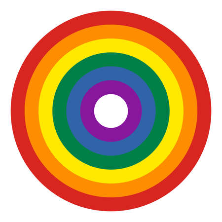 Round Pride flag Rainbow icon isolated on white background. LGBT target symbol. Vector illustrationのイラスト素材