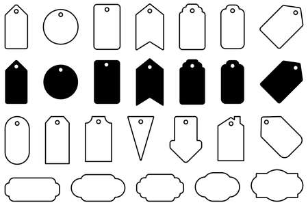 Price tag icon set. Large Collection of labels. Flat vector illustrationのイラスト素材