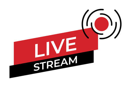 Live stream symbol icon. Online stream sign. Flat simple design. Vector illustrationのイラスト素材