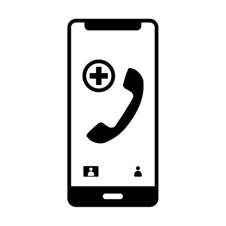 Healthcare online assistance icon. Flat vector illustrationのイラスト素材