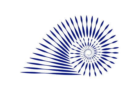 Geometric Nautilus shell symbol logo. Flat vector illustrationのイラスト素材