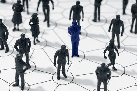 Social Network of Linked People. Group of people. Communication, teamwork, community, society...
