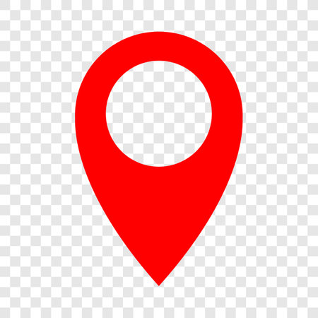 Red map pin icon. Location pin symbol. Flat Vector illustrationのイラスト素材