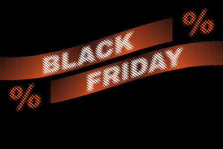 Black Friday discount Advertising Poster. Copy space. Halftone style illustrationのイラスト素材