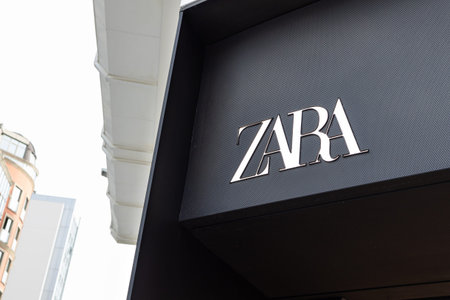 Coruna, Spain; september 23, 2022: New Zara sign on facade store