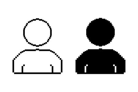Human icon pixel art style. Vector illustrationのイラスト素材