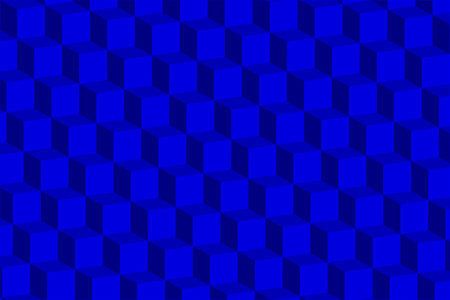 Abstract blue Isometric cube Background texture. Seamless pattern vector illustrationのイラスト素材