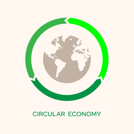 Circular economy symbol icon. Vector illustrationのイラスト素材
