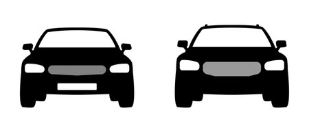 Modern car icon. Front view. Vector illustrationのイラスト素材