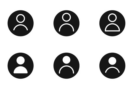 User Icon set. Avatar Profile, Social Media User Circle shape style Isolated on White Background. Vector Illustrationのイラスト素材