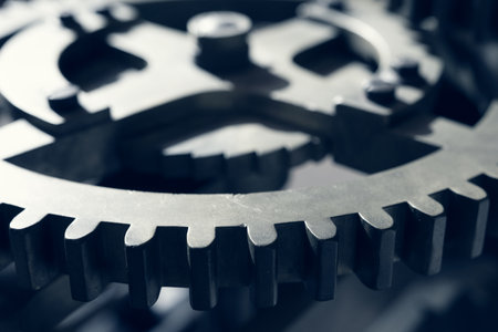 Machine Gear wheels industrial background. Selective focusの写真素材