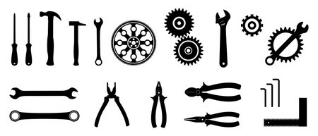 Working tools icon set. Flat vector illustrationのイラスト素材