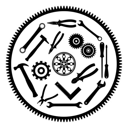 Working tools icon set. Flat vector illustrationのイラスト素材