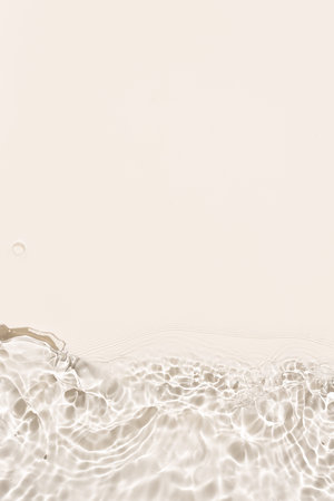 Banner of beige Abstract water background texture with ripples and waves. Copy space
