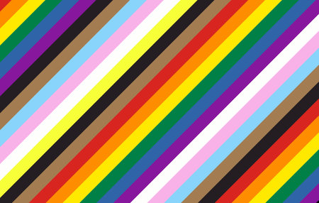 Modern Progress Pride flag Abstract background with black and brown stripes . Vector illustrationのイラスト素材