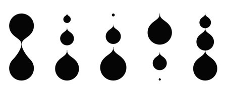 Water drop falling icon set. Vector illustrationのイラスト素材