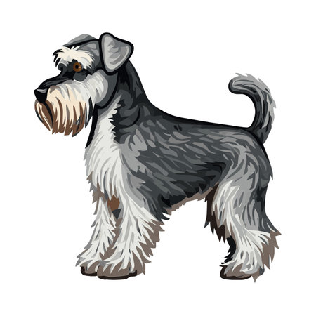 Terrier dog isolated on a white background. Side view. Vector illustrationのイラスト素材