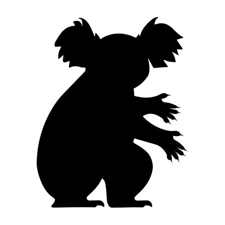 Koala silhouette isolated on white background. Vector illustrationのイラスト素材