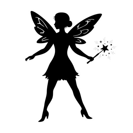 Fairy silhouette isolated. Vector illustrationのイラスト素材