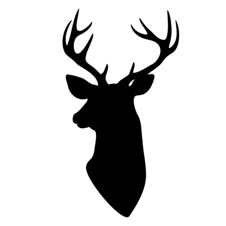 Deer head silhouette. Vector illustrationのイラスト素材