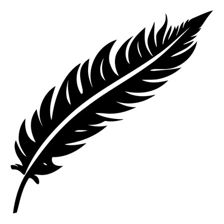 Feather silhouette icon symbol. Vector illustrationのイラスト素材
