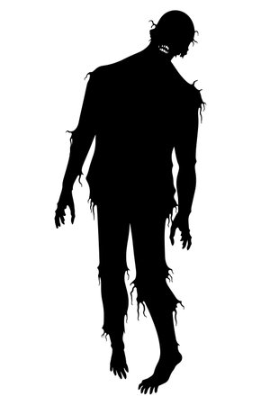 Halloween Zombie walking silhouette. Vector illustrationのイラスト素材