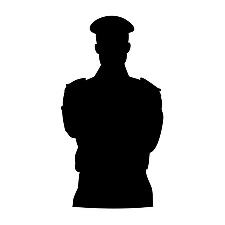 Security guard portrait silhouette. vector illustrationのイラスト素材