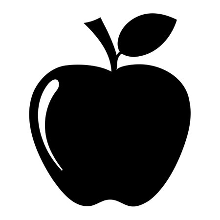 Apple silhouette isolated. Vector illustrationのイラスト素材