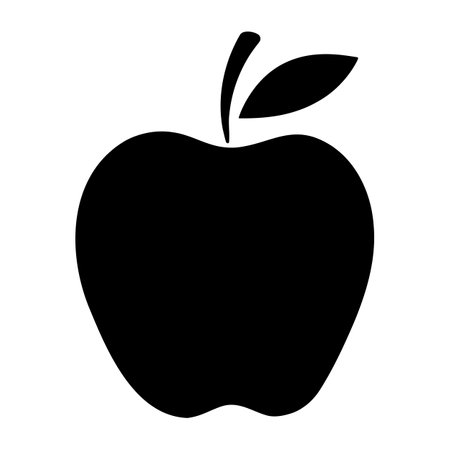 Apple silhouette isolated. Vector illustrationのイラスト素材