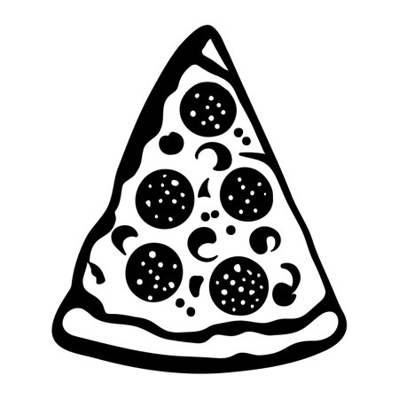 Pizza slice silhouette icon isolated. Vector illustrationのイラスト素材